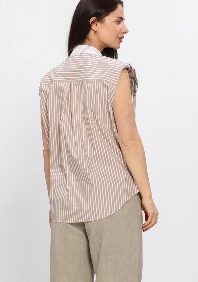 DANTE6 Dames Blouses Rhobin Sleeveless Fringe Detai Shirt Beige - Foto 2
