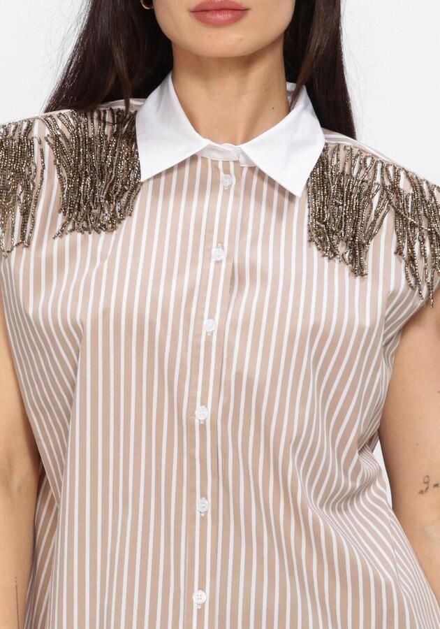DANTE6 Dames Blouses Rhobin Sleeveless Fringe Detai Shirt Beige - Foto 3