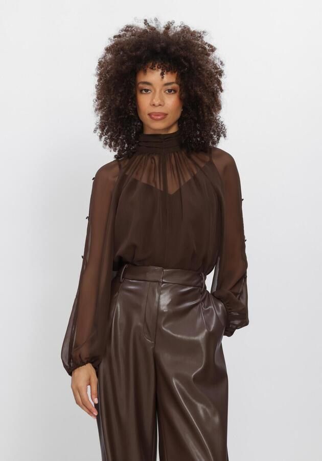 DANTE6 Dames Blouses Sonia Boho Sleeve Detail Blouse Bruin