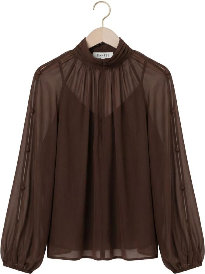 DANTE6 Dames Blouses Sonia Boho Sleeve Detail Blouse Bruin - Foto 2