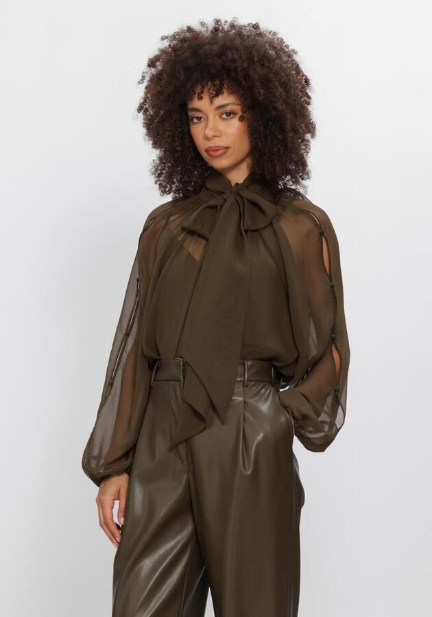 DANTE6 Dames Blouses Sonia Boho Sleeve Detail Blouse Donkergroen