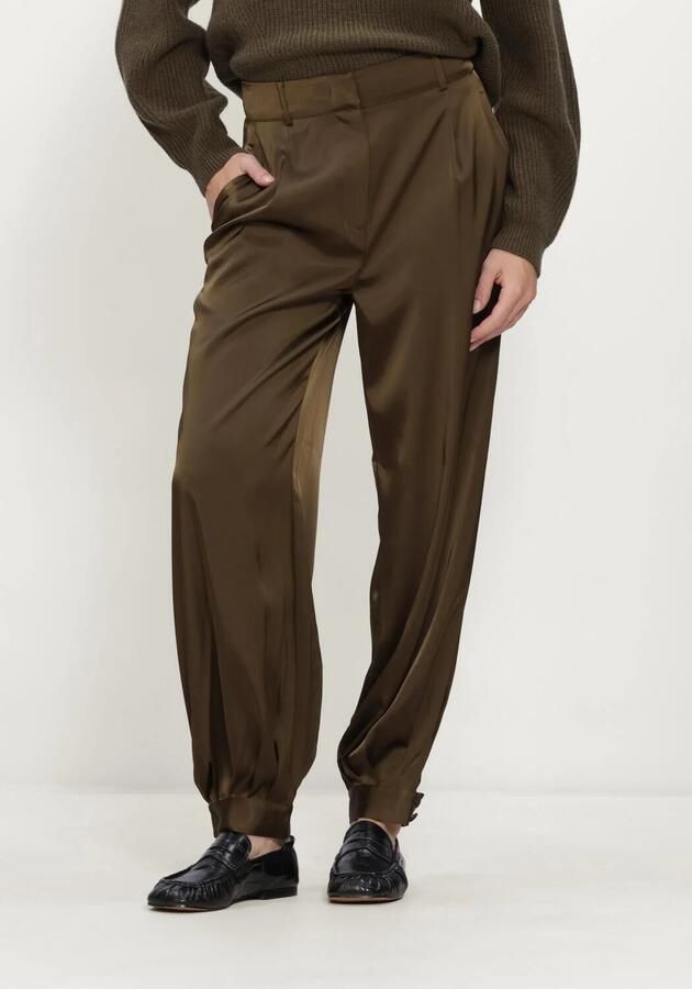 DANTE6 Dames Broeken Delancy Bold Satin Balloony Pants Olijf