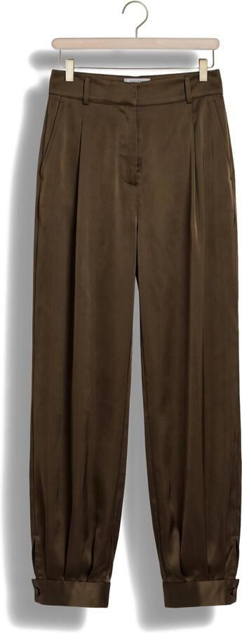DANTE6 Dames Broeken Delancy Bold Satin Balloony Pants Olijf - Foto 4