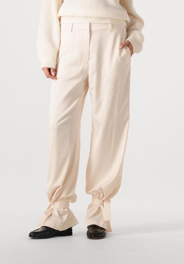 Dante6 Satijnen pantalon met knopen Harron naturel