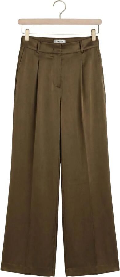 DANTE6 Dames Broeken Jules Bold Satin Smart Pants Olijf - Foto 4