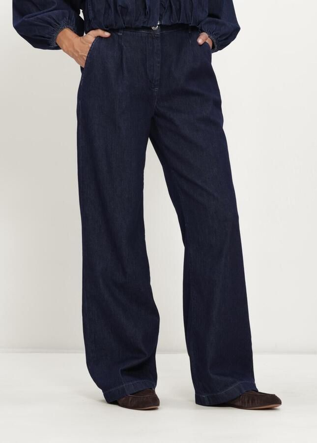 DANTE6 Dames Broeken Jules Denim Smart Pants Donkerblauw