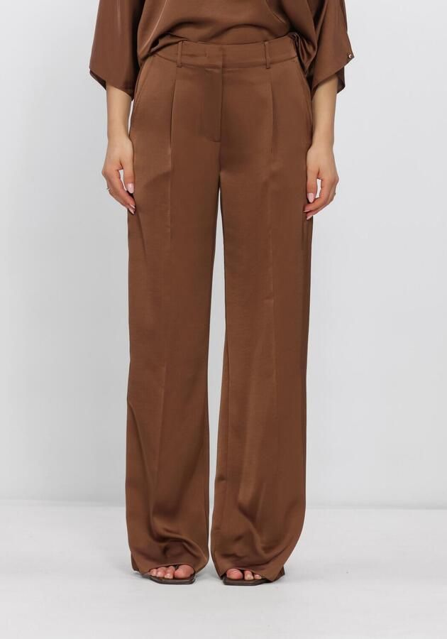 DANTE6 Dames Broeken Jules Satin Smart Pants Bruin