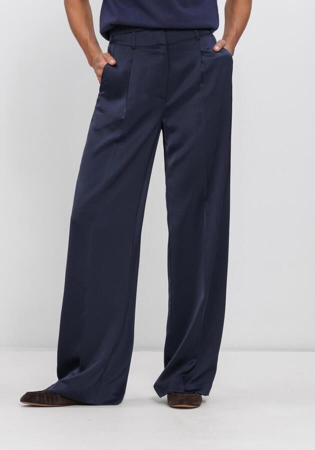 DANTE6 Dames Broeken Jules Satin Smart Pants Donkerblauw
