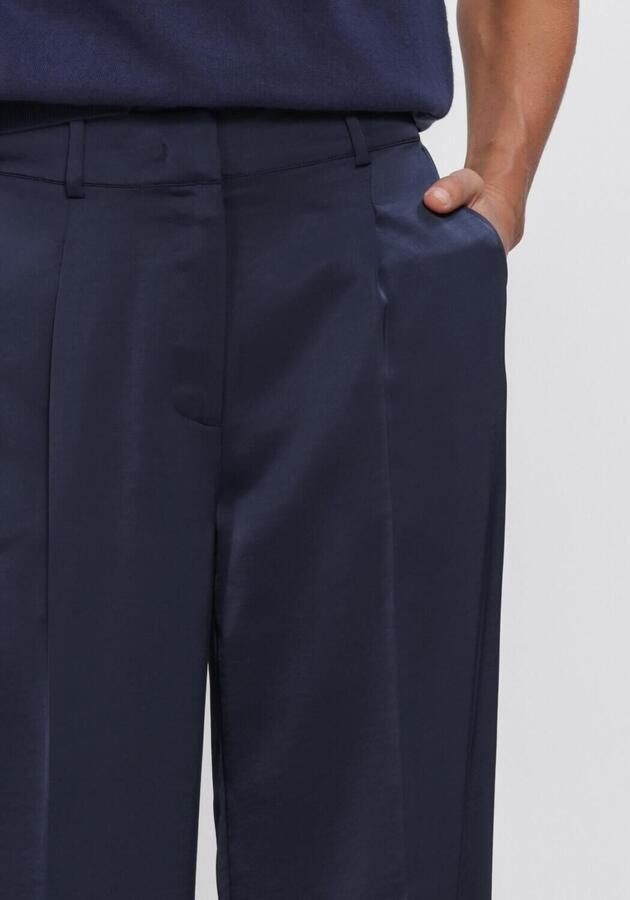 DANTE6 Dames Broeken Jules Satin Smart Pants Donkerblauw - Foto 3