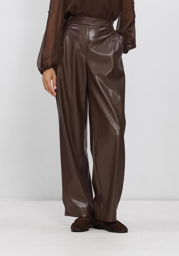DANTE6 Dames Broeken Minora Faux Leather Barrel Pants Bruin