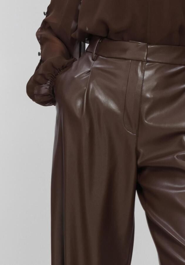 DANTE6 Dames Broeken Minora Faux Leather Barrel Pants Bruin - Foto 3