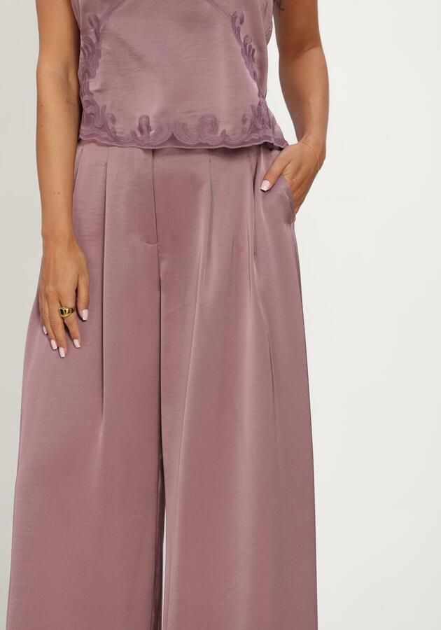 DANTE6 Dames Broeken Onique Wide Leg Satin Pants Lila - Foto 3