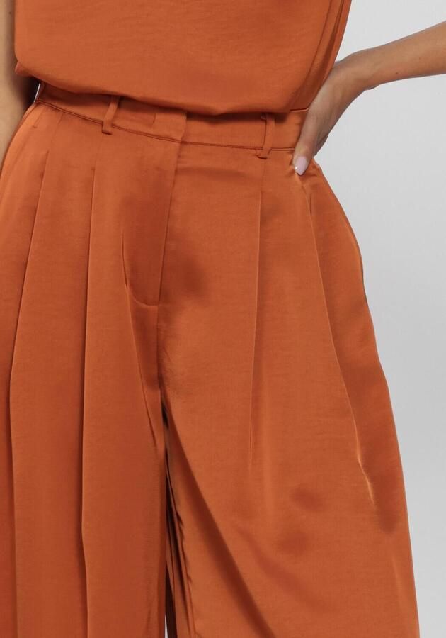 DANTE6 Dames Broeken -onique Wide Leg Satin Pants Oranje - Foto 3