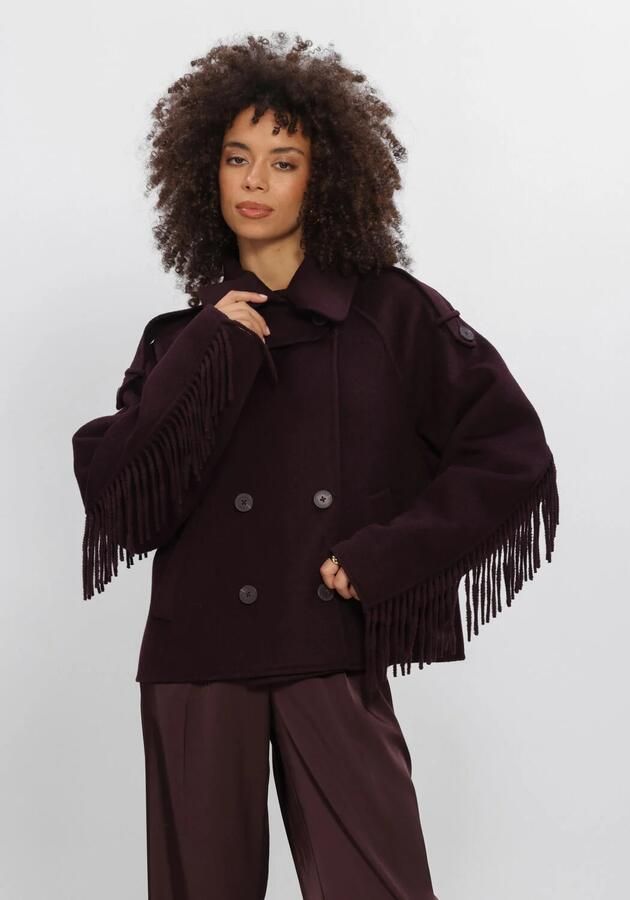 DANTE6 Dames Jassen Haven Fringe Coat Bordeaux