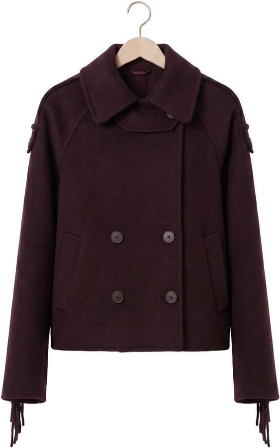 DANTE6 Dames Jassen Haven Fringe Coat Bordeaux - Foto 4