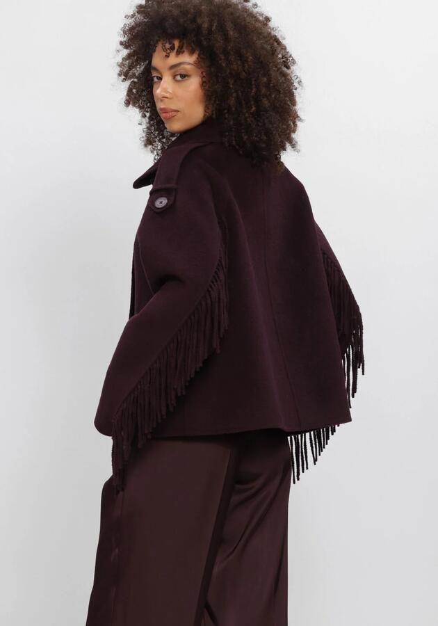DANTE6 Dames Jassen Haven Fringe Coat Bordeaux - Foto 2