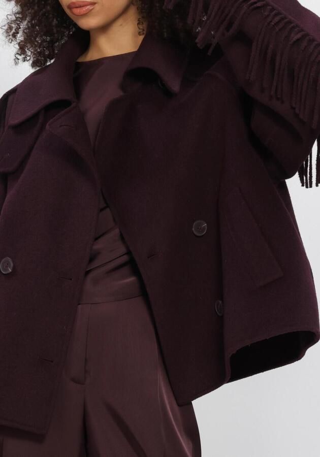 DANTE6 Dames Jassen Haven Fringe Coat Bordeaux - Foto 3