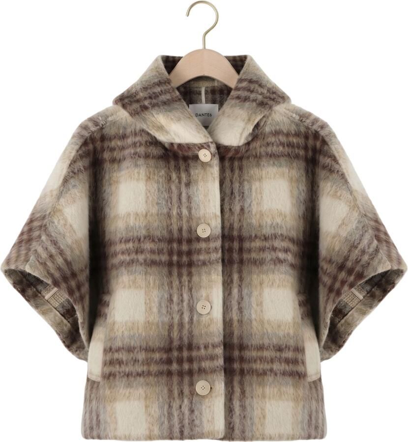 DANTE6 Dames Jassen Lunetta Check Cape Coat Beige - Foto 2
