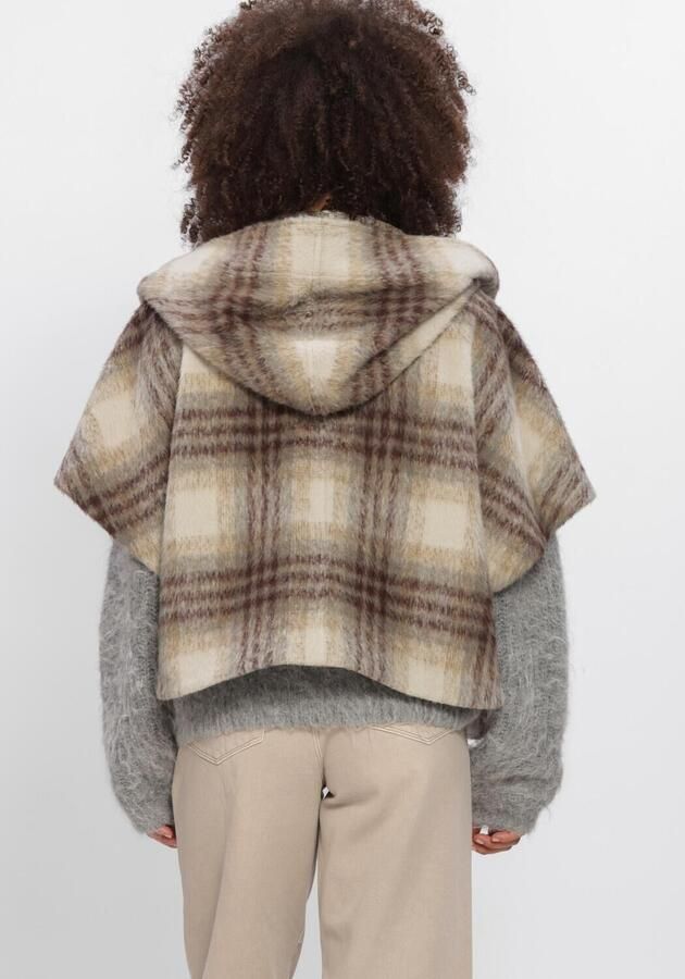 DANTE6 Dames Jassen Lunetta Check Cape Coat Beige - Foto 3