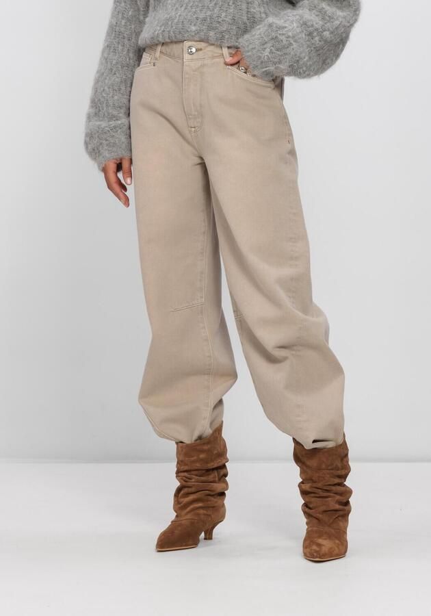 DANTE6 Dames Jeans Brave Barrel Leg Jeans Beige