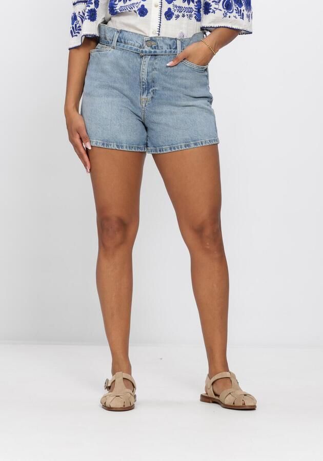 DANTE6 Dames Jeans Drift Belted Denim Shorts Lichtblauw
