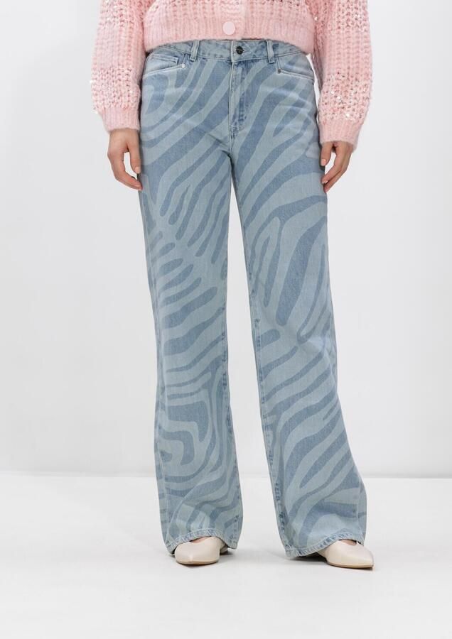 DANTE6 Dames Jeans Wide Leg Printed Jeans Lichtblauw
