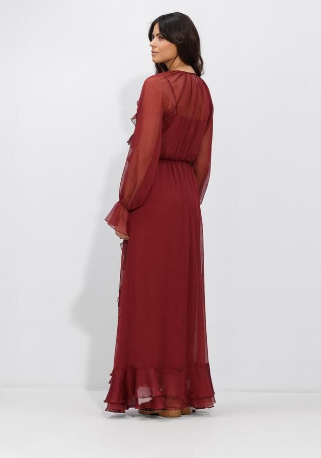 DANTE6 Dames Jurken Elivia Chiffon Maxi Dress Bordeaux - Foto 2