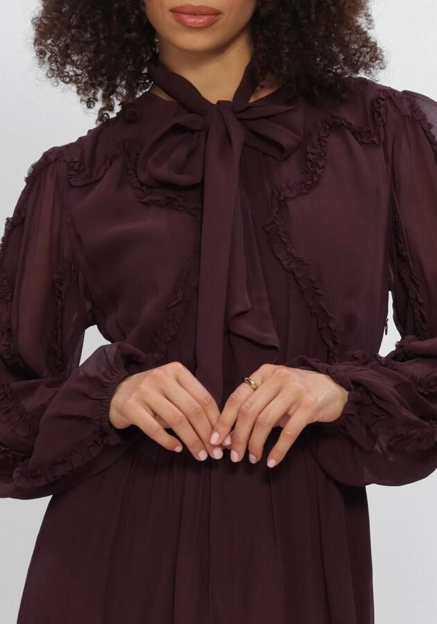 DANTE6 Dames Jurken Lasorinn Ruffle Detail Maxi Dress Bordeaux - Foto 3