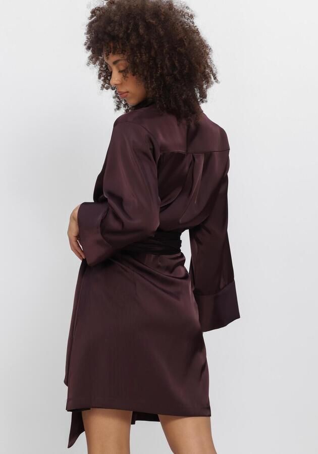 DANTE6 Dames Jurken Noanne Satin-wrap Dress Bordeaux - Foto 2