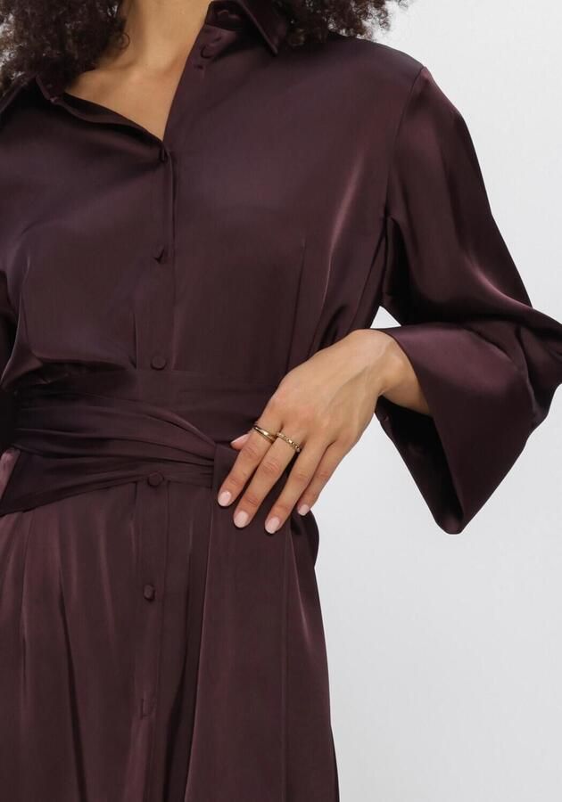 DANTE6 Dames Jurken Noanne Satin-wrap Dress Bordeaux - Foto 3