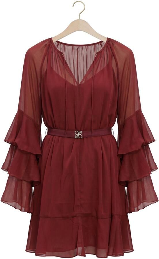 DANTE6 Dames Jurken Solstice Boho Chiffon Short Dress Bordeaux - Foto 4