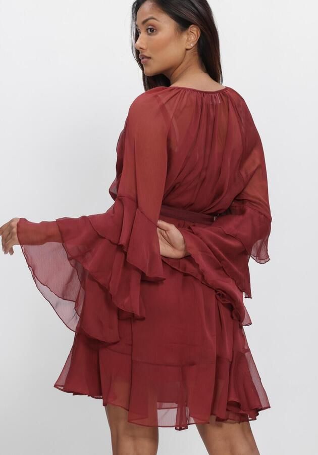 DANTE6 Dames Jurken Solstice Boho Chiffon Short Dress Bordeaux - Foto 2