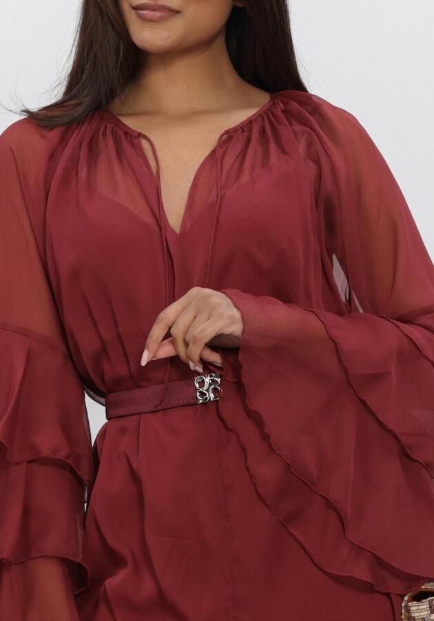 DANTE6 Dames Jurken Solstice Boho Chiffon Short Dress Bordeaux - Foto 3