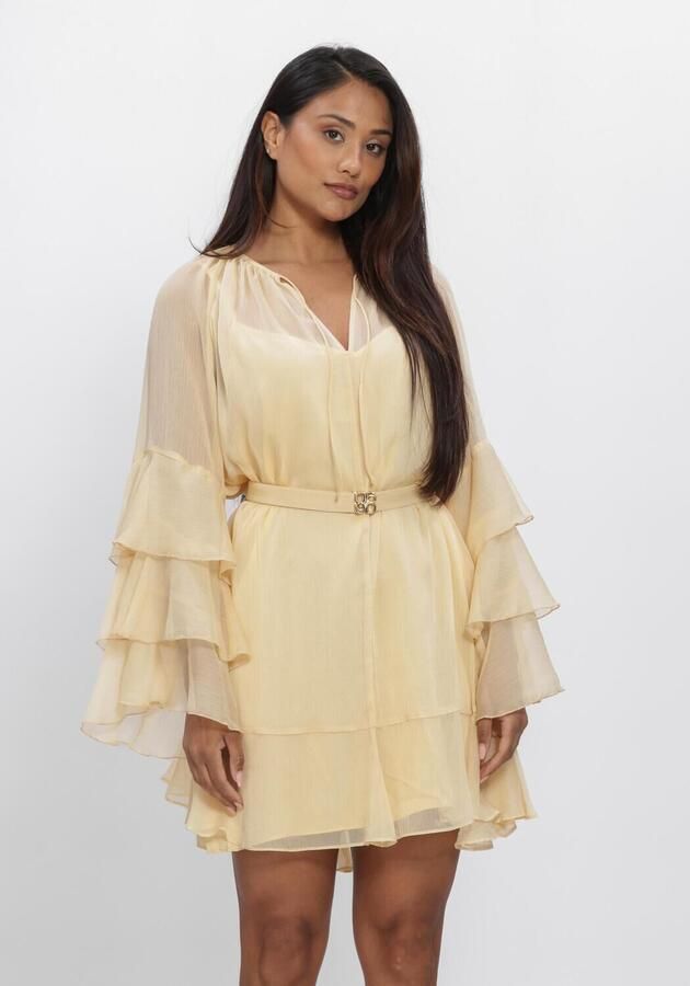 DANTE6 Dames Jurken Solstice Boho Chiffon Short Dress Geel