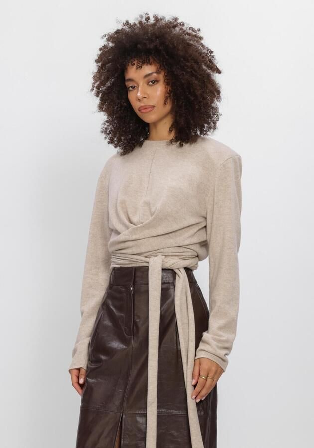 DANTE6 Dames Tops & T-shirts Benyo Knitted Wrap Top Beige