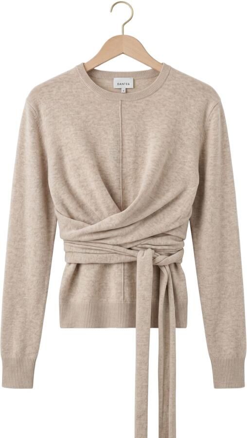 DANTE6 Dames Tops & T-shirts Benyo Knitted Wrap Top Beige - Foto 4