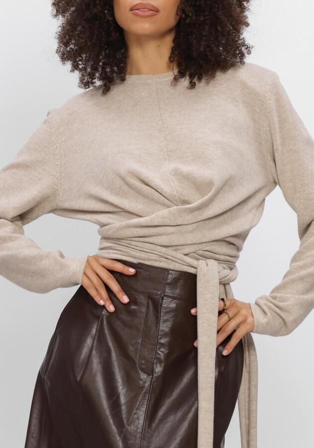 DANTE6 Dames Tops & T-shirts Benyo Knitted Wrap Top Beige - Foto 2