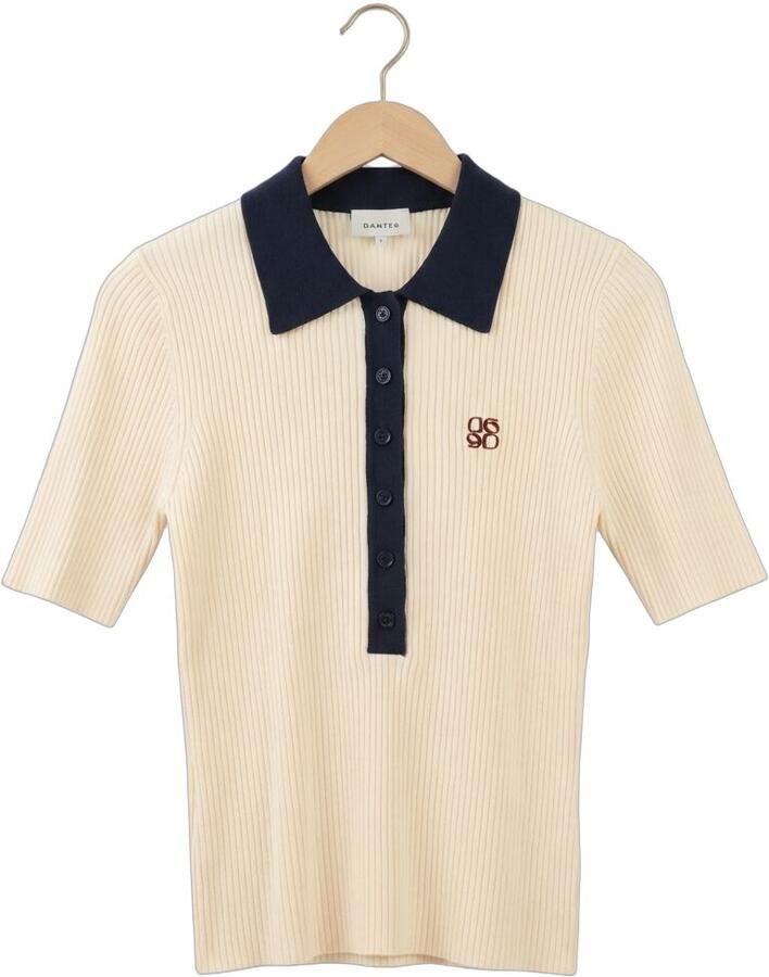 DANTE6 Dames Tops & T-shirts Byra Knitted Polo Creme - Foto 2