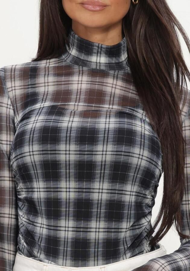 DANTE6 Dames Tops & T-shirts Casha Printed Check Mesh Top Multi - Foto 3