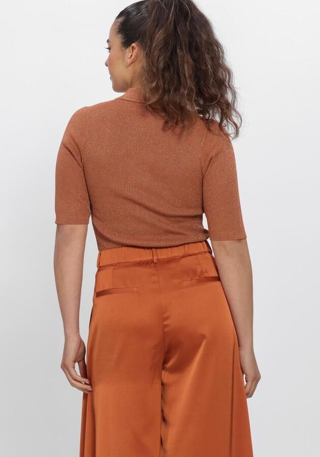 DANTE6 Dames Tops & T-shirts -fayza Metallic Knitted Polo Bruin - Foto 3