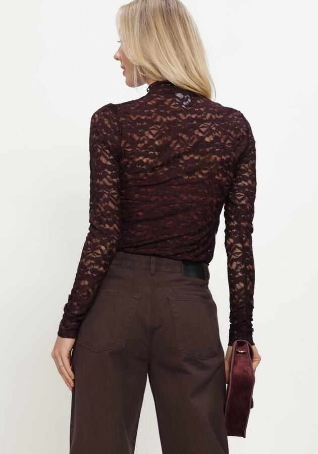 DANTE6 Dames Tops & T-shirts Irony Lace Turtle Neck Top Bordeaux - Foto 2