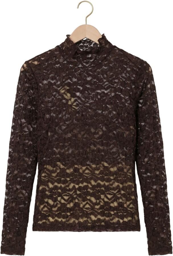 DANTE6 Dames Tops & T-shirts Irony Lace Turtle Neck Top Bruin - Foto 4