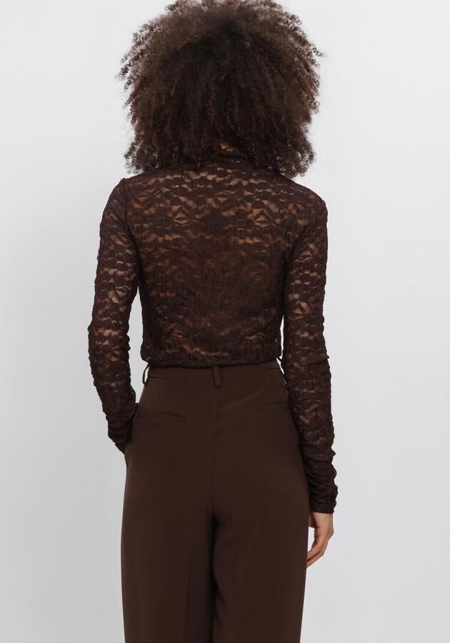 DANTE6 Dames Tops & T-shirts Irony Lace Turtle Neck Top Bruin - Foto 2