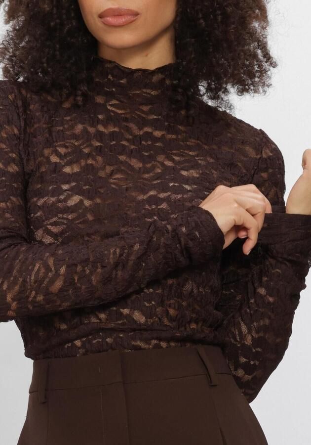 DANTE6 Dames Tops & T-shirts Irony Lace Turtle Neck Top Bruin - Foto 3