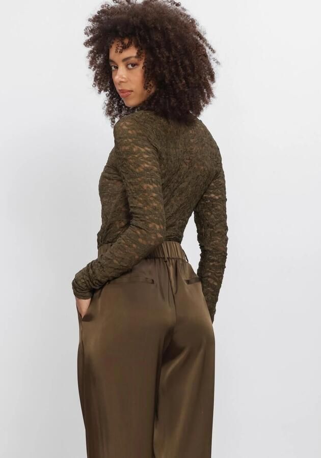 DANTE6 Dames Tops & T-shirts Irony Lace Turtle Neck Top Donkergroen - Foto 2