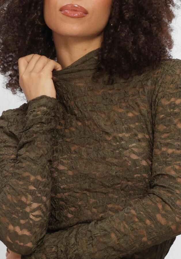 DANTE6 Dames Tops & T-shirts Irony Lace Turtle Neck Top Donkergroen - Foto 3