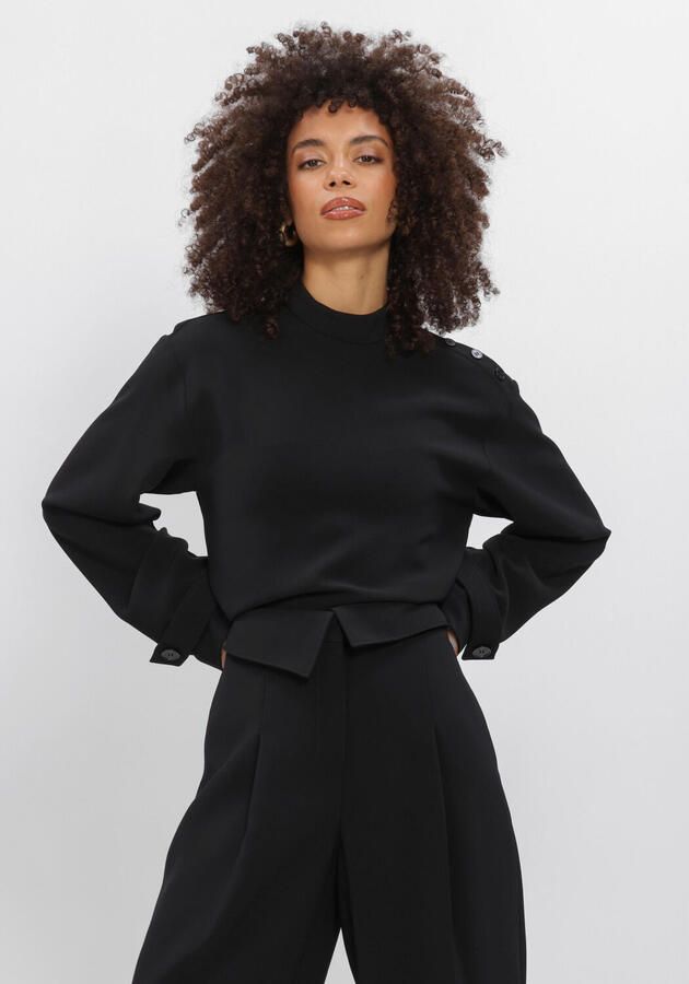 DANTE6 Dames Tops & T-shirts Raes Button Detail Top Zwart