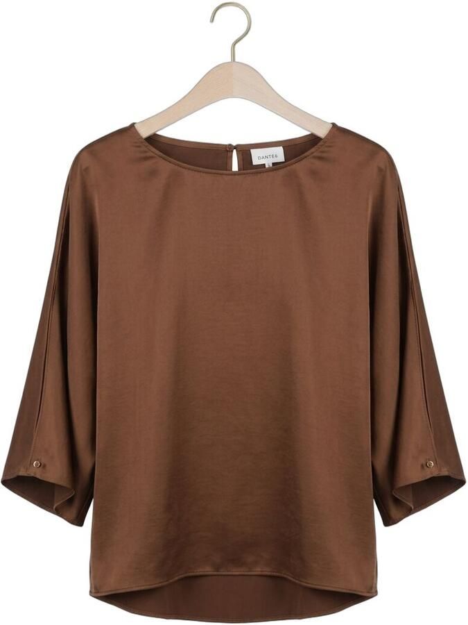 DANTE6 Dames Tops & T-shirts Risette Flowing Satin Top Bruin - Foto 2