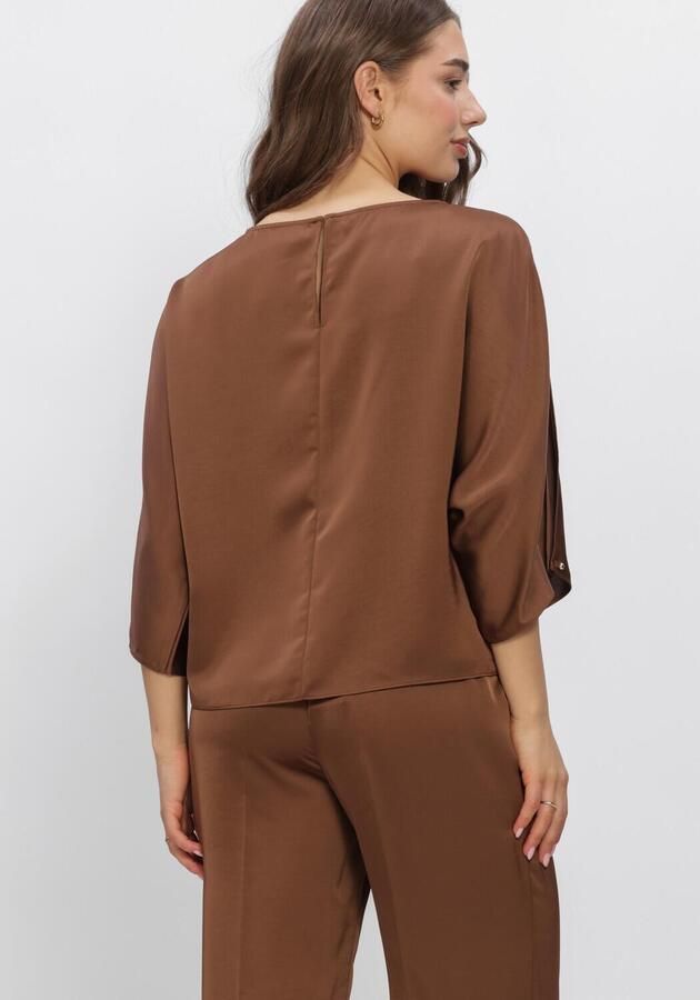 DANTE6 Dames Tops & T-shirts Risette Flowing Satin Top Bruin - Foto 3