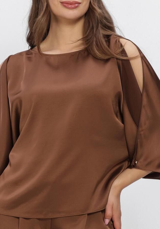 DANTE6 Dames Tops & T-shirts Risette Flowing Satin Top Bruin - Foto 4